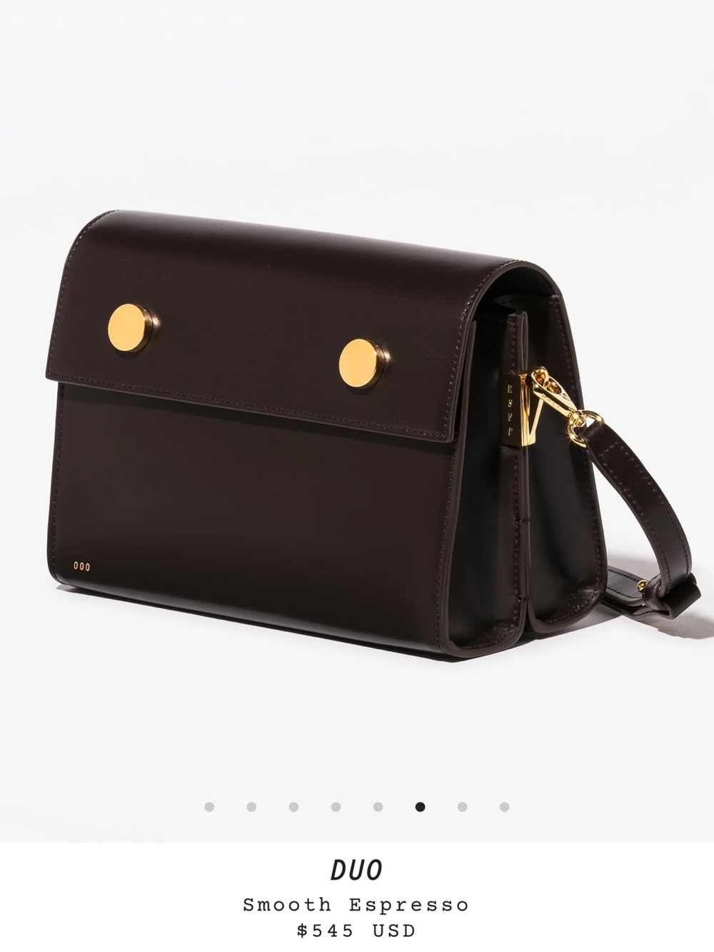 RSVP Paris Duo Smooth Espresso Leather Shoulder Bag